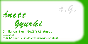 anett gyurki business card